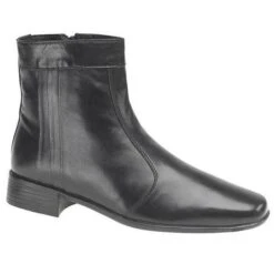 Mens Black Leather Side Zip Beatles Boot M753A