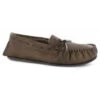 Ella Ted Brown Lined Moccasin Slipper With Memory Foam Insole