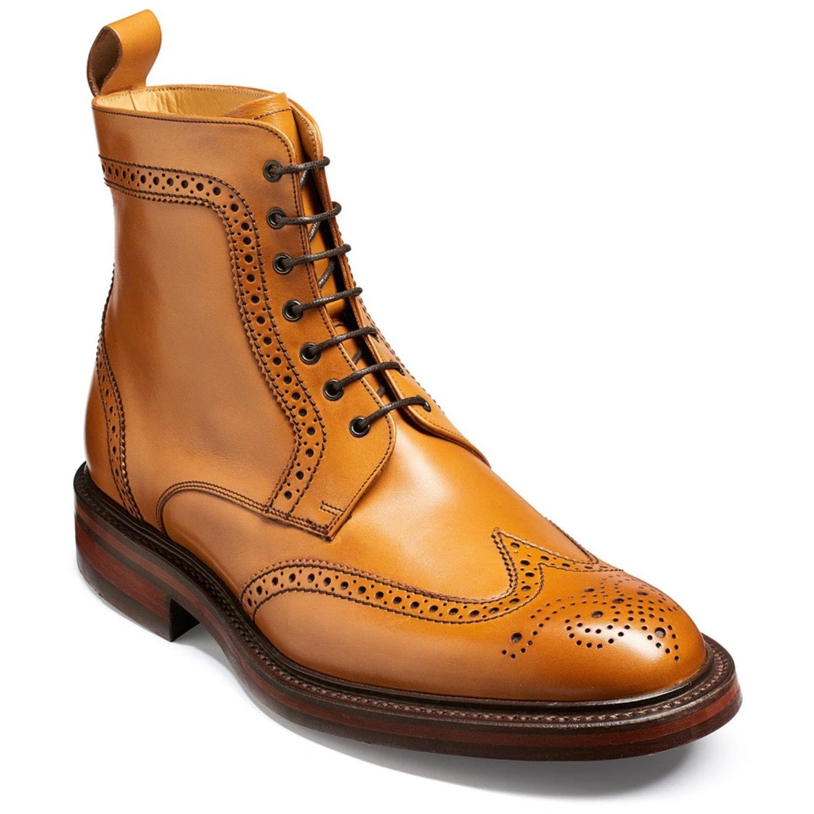 Barker Brogue Boot Calder TAN Wing Cap With Dainite Sole 1 Barker Brogue Boot Calder TAN Wing Cap With Dainite Sole