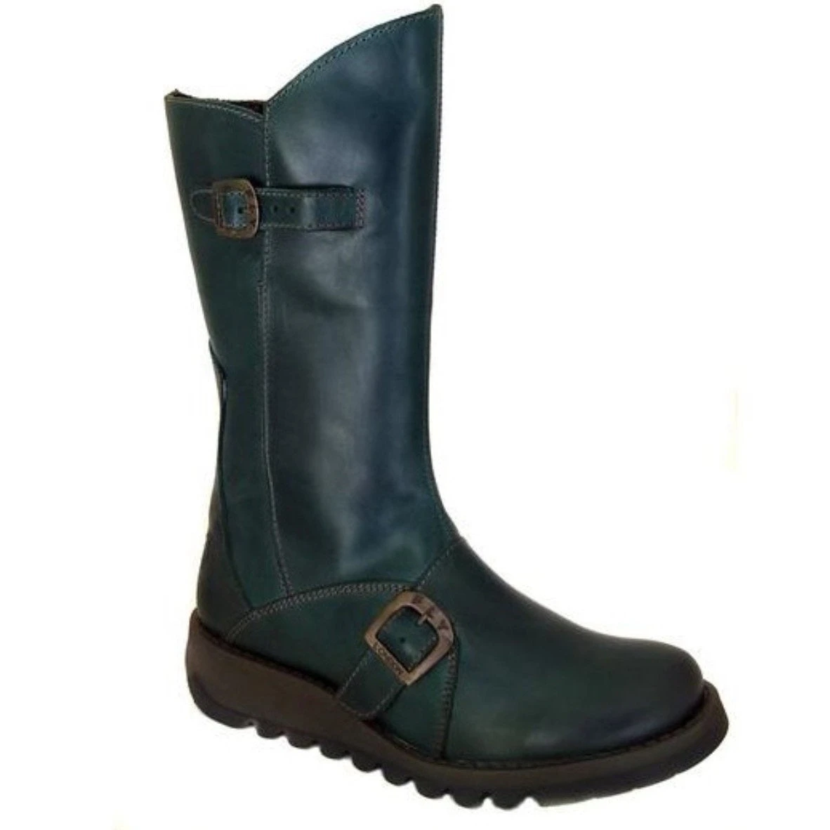 Fly London Mid Calf Boot MES 2 Petrol Leather 5 Fly London Mid Calf Boot MES 2 Petrol Leather - Image 5
