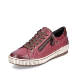 Remonte Shoe RED D0700-35 Red Leather Trainer With Zip