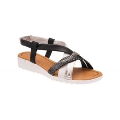 Lotus Sandal With Wedge Ronnie BLACK MULTI ULP171