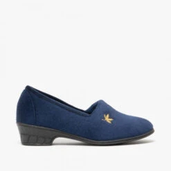 Sleepers Slipper With Heel Andover Navy Velour