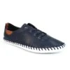 Lunar Plimsoll St Ives Navy FLE030BL Soft Leather Elasticated Lace