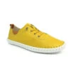 Lunar Plimsoll St Ives YellowFLE030Soft Leather Elasticated Lace