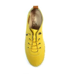 Lunar Plimsoll St Ives YellowFLE030Soft Leather Elasticated Lace -Cheap Shoes Shop st ives leather plimsoll p3419 263797 image